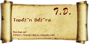 Topán Dóra névjegykártya